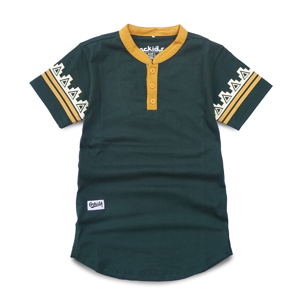 Kaos Kurta Anak Laki Laki Baju Koko Anak Kerah Shanghai Haya Green