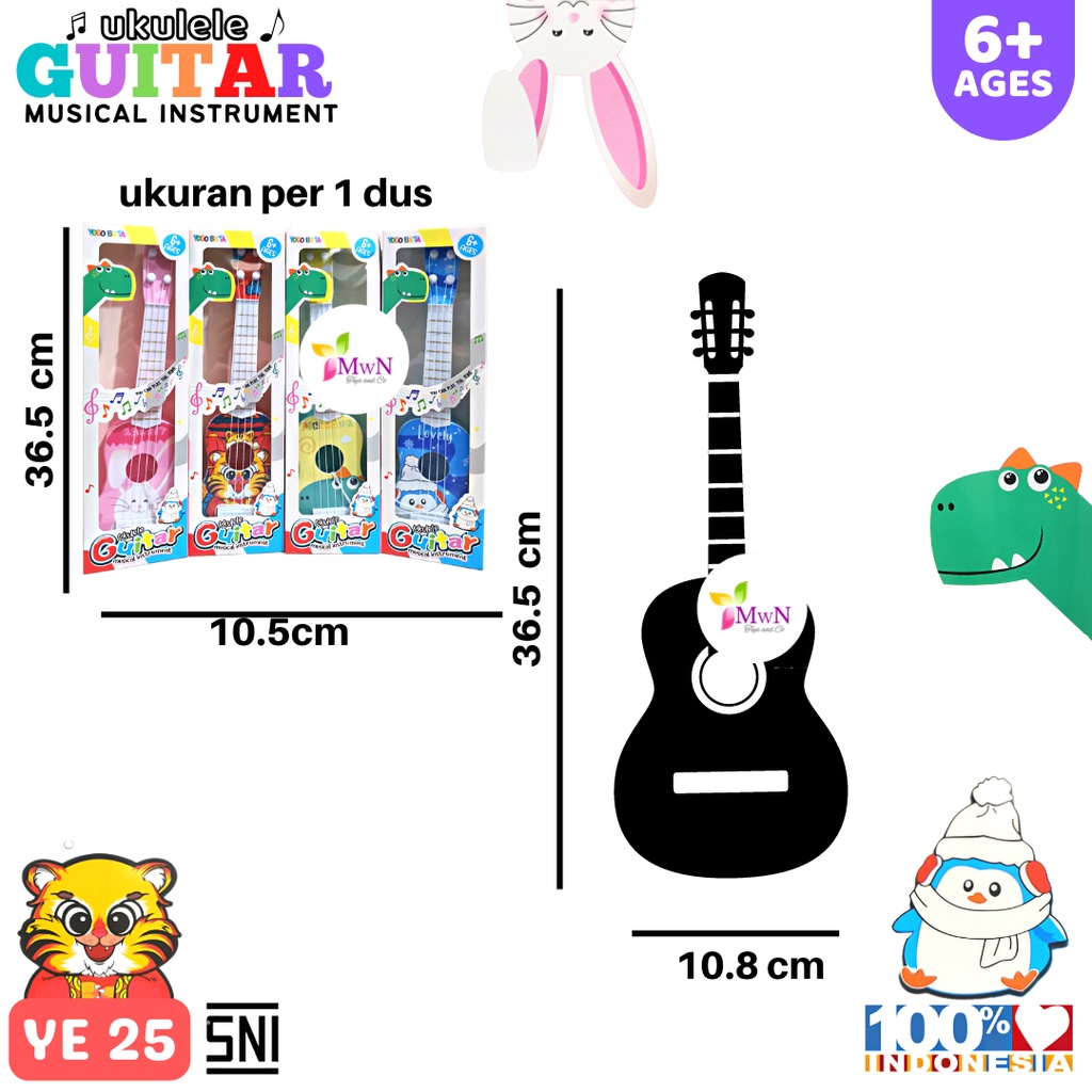 MWN Mainan Anak Ukulele Guitar Musical / Kado Anak Gitar YE 25