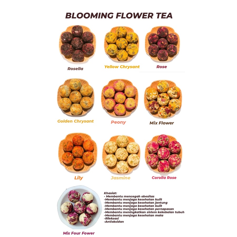 

BLOOMING TEA FLOWER/TEH BUNGA BOLA/TEH BULAT BUNGA/BPEONY/GOLDEN CHRYSANT/TEH BUNGA MEKAR