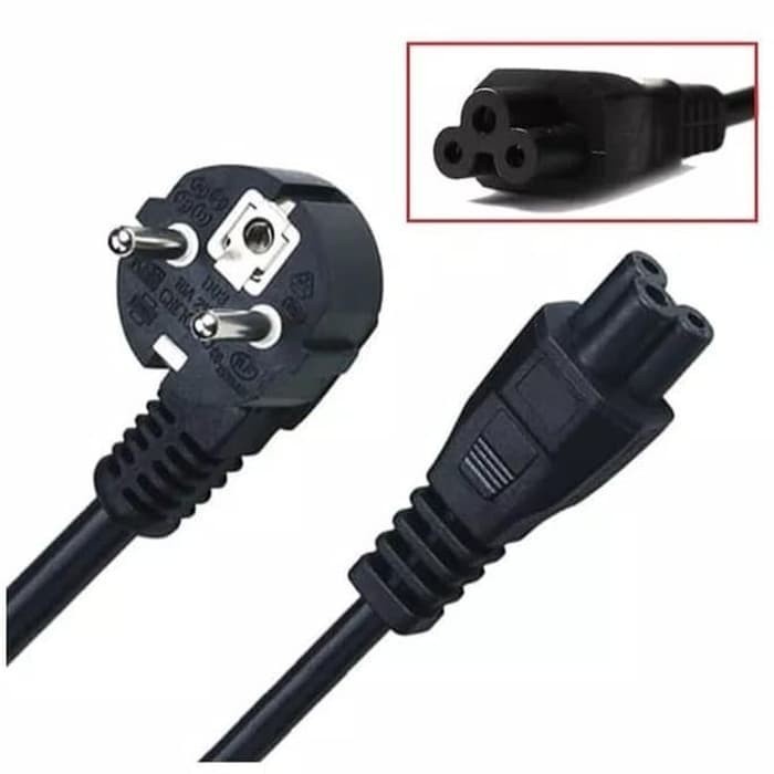 Kabel Power Charger Laptop 1.8m 3 Lubang Asus Acer Dell HP Lenovo Cas