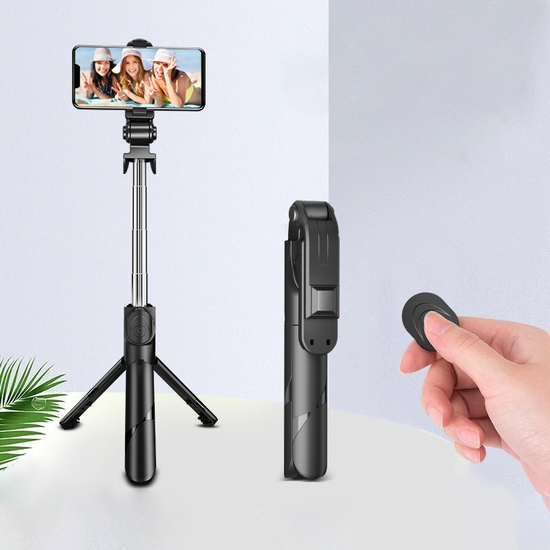 MMM Tripod Bluetooth Selfie Stick LED Flash With Fill Light Tripod Expandable Tongsis Youtuber Live Broadcast Vlog Murah Import