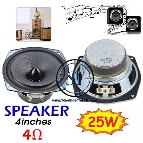 Speaker HI-FI 4Inch 25W Low Full Range Audio Speaker 4 Ohm 4&quot; 25Watt Spiker Box Kuping 4 Inch Suara Bagus Diy