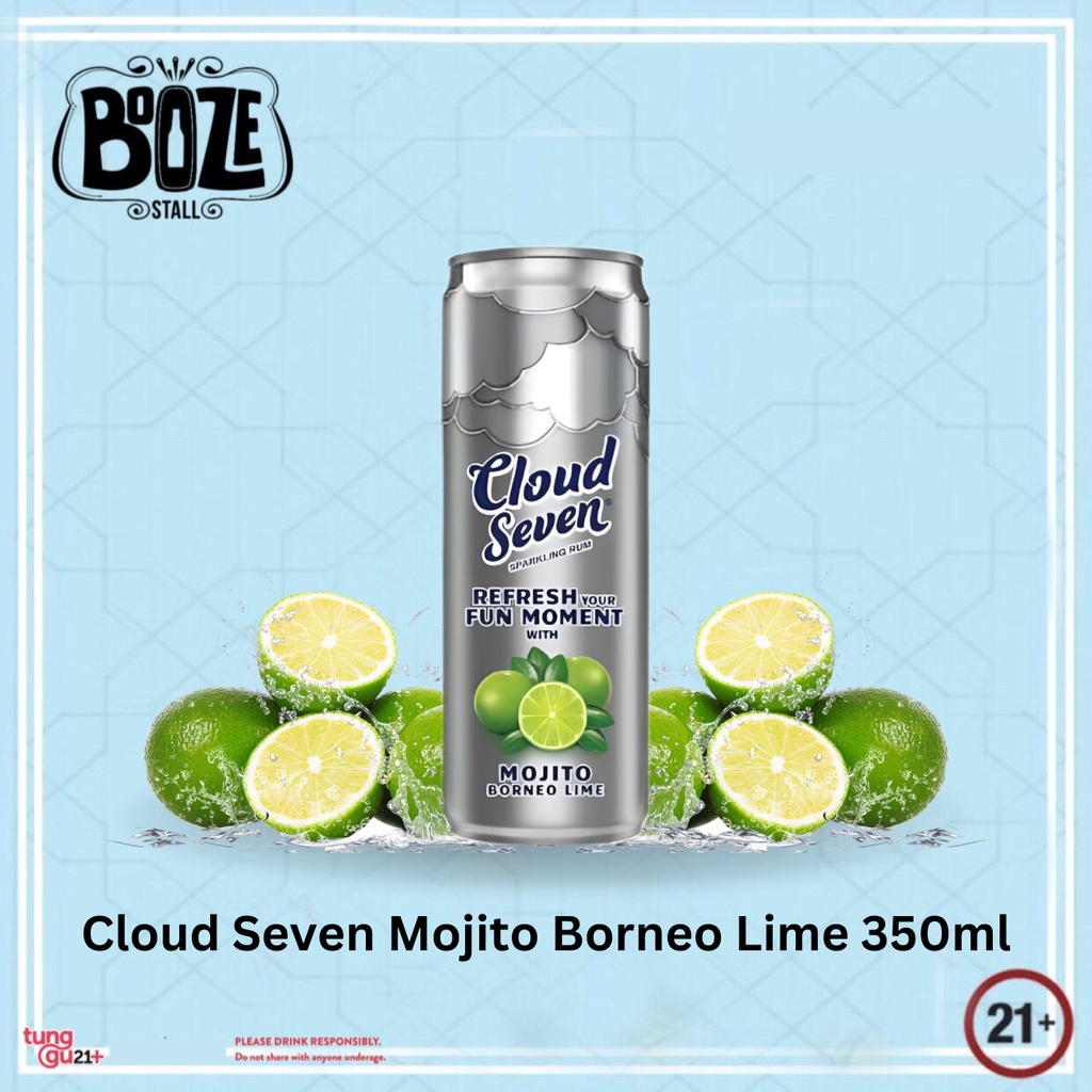 Cloud Seven Mojito Sparkling Rum Borneo Lime 350ml