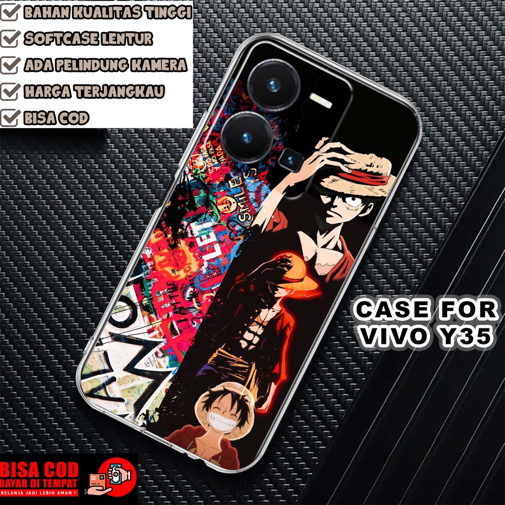 CASE VIVO Y35 2022 MOTIF [ANIME WANPIS] TERLARIS CASING VIVO Y35 TERBARU CLEAR CASE PROTECTED CAMERA