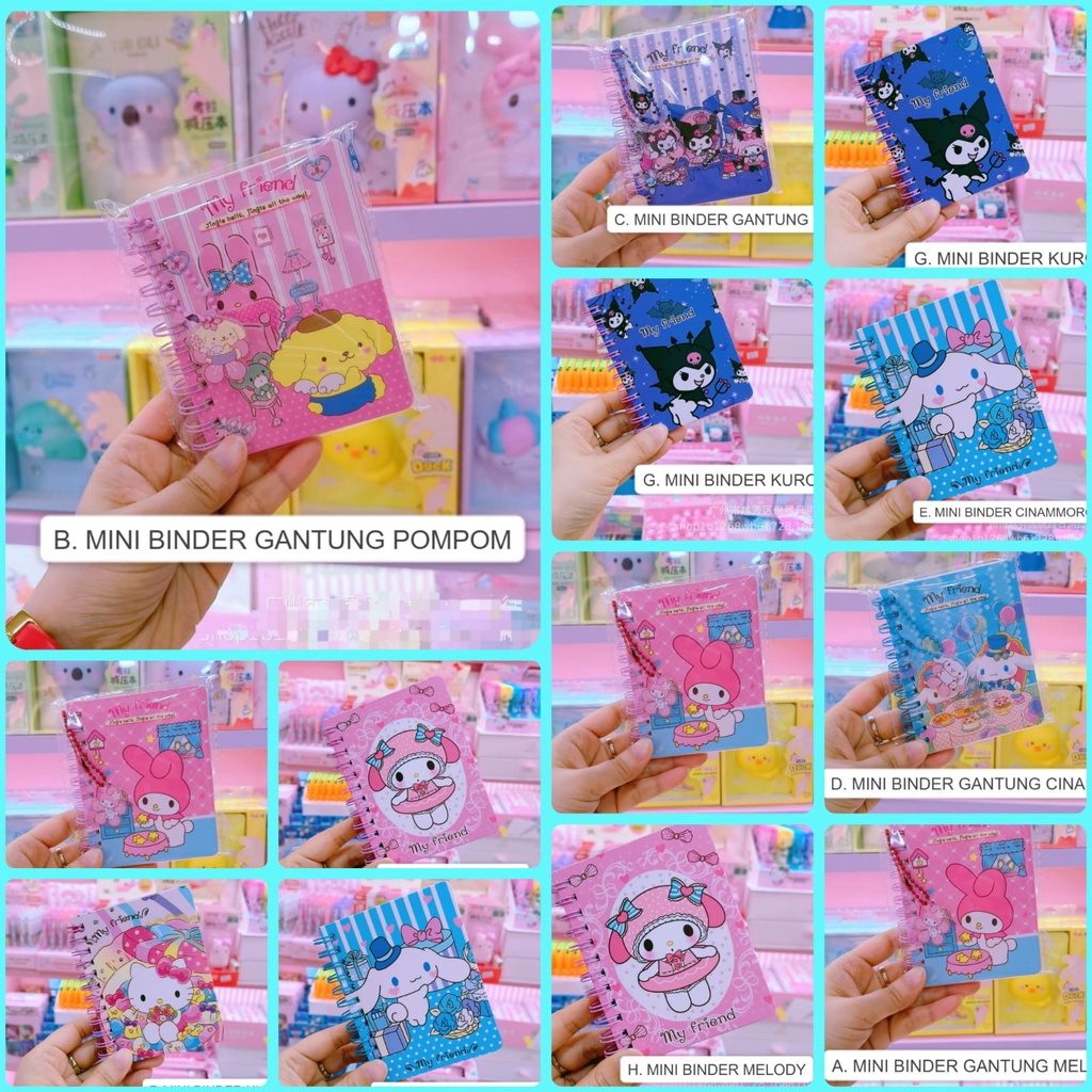 

MINI BINDER BOOK | BUKU DIARY | DIARY MINI CINAMMOROL | CINAMORROL | MY MELODY | KUROMI | BINDER BOOK POMPOMPURIN | SCRAPBOOK KUROMI | HELLO KITTY DIARY | BUKU CATATAN KECIL SANRIO | SANRIO | BUKU JURNAL KECIL | NOTE BOOK | BINDER NOTEBOOK- GEM