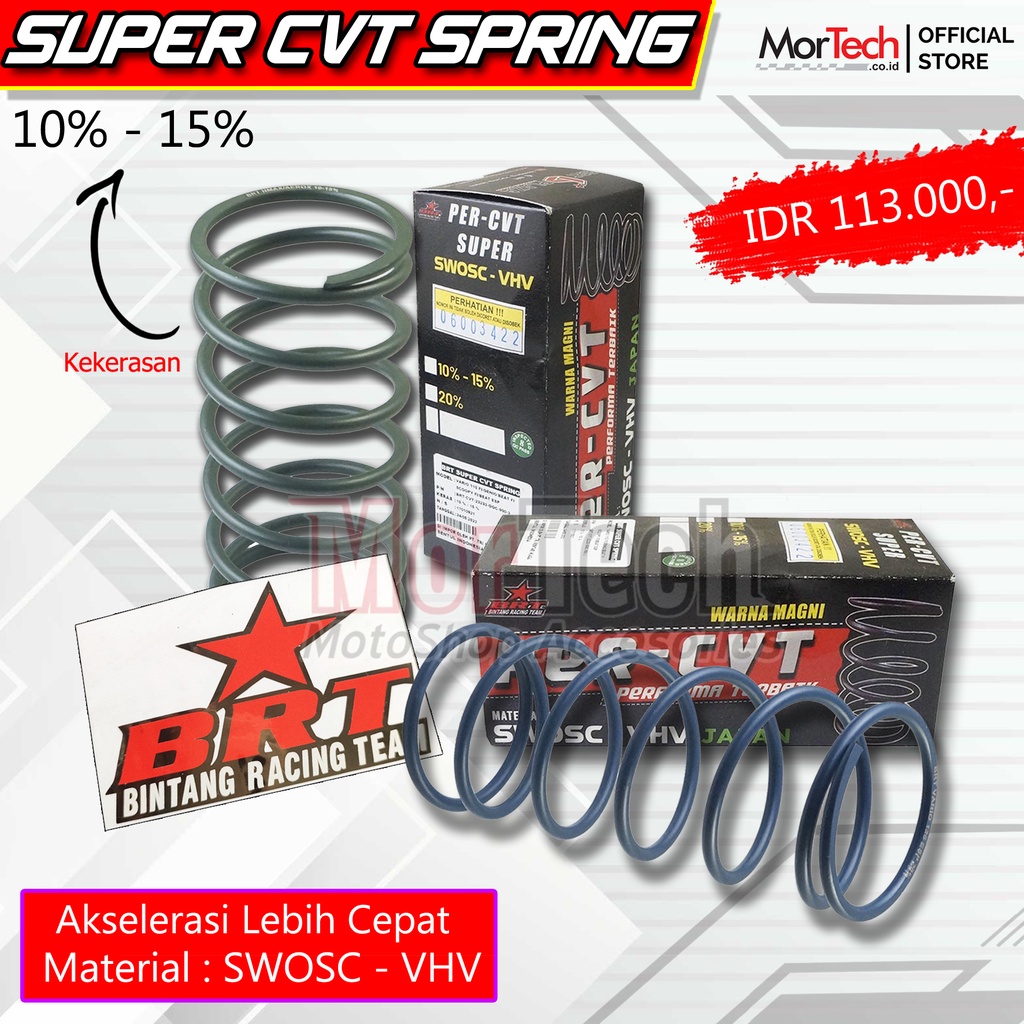Per CVT Super Spring BRT Racing Ukuran 10% 15% Untuk Motor Yamaha Nmax Old / New Nmax 2020 NVX Aerox