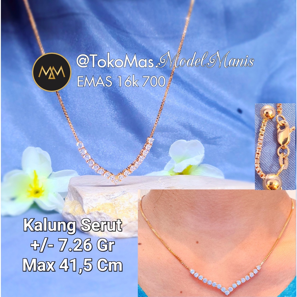 Kalung serut aurel emas kuning 700 kadar 16k