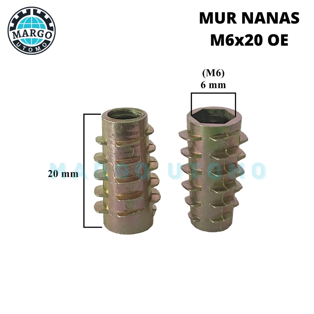 Mur Nanas Mur Tanam M6x20 OE Kunci L6