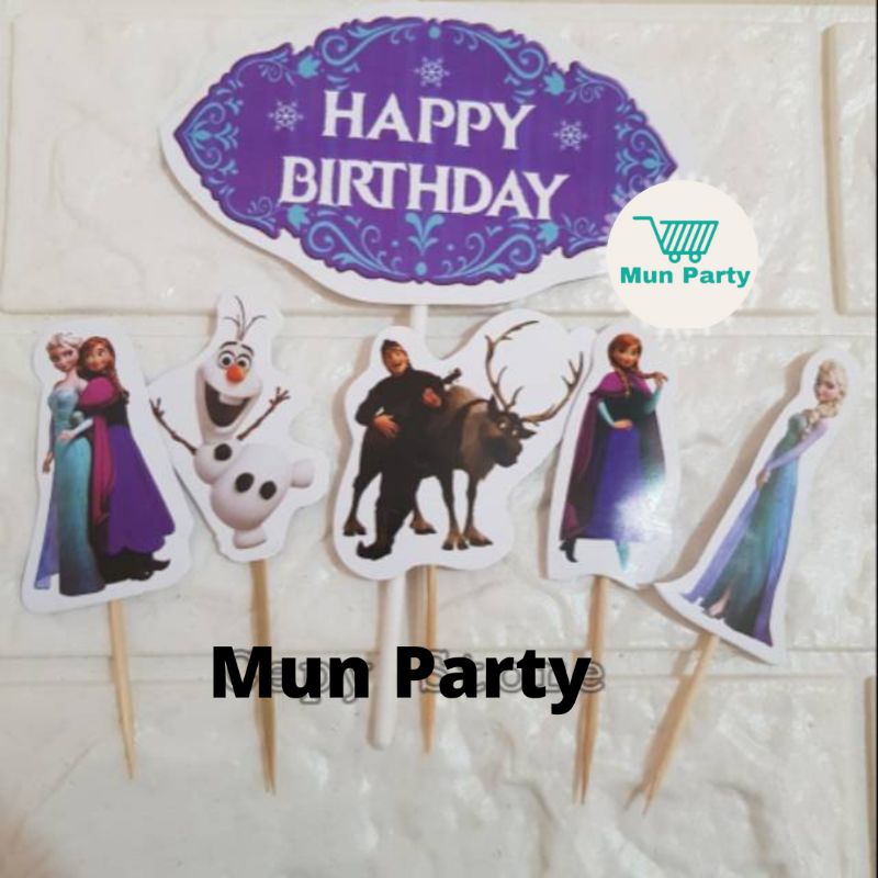 Cake Topper Happy Birthday / Cake Topper Frozen / Hiasan Kue Frozen