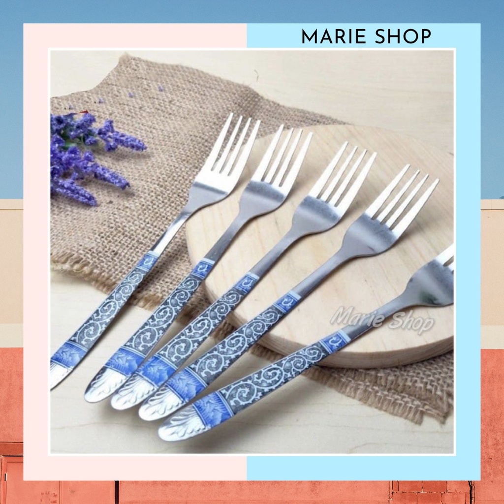 ‼️ TEBAL ‼️ GARPU MAKAN BATIK STAINLESS STEEL – GARPU MOTIF BATIK -  GARPU MOTIF BATIK – SENDOK GARP