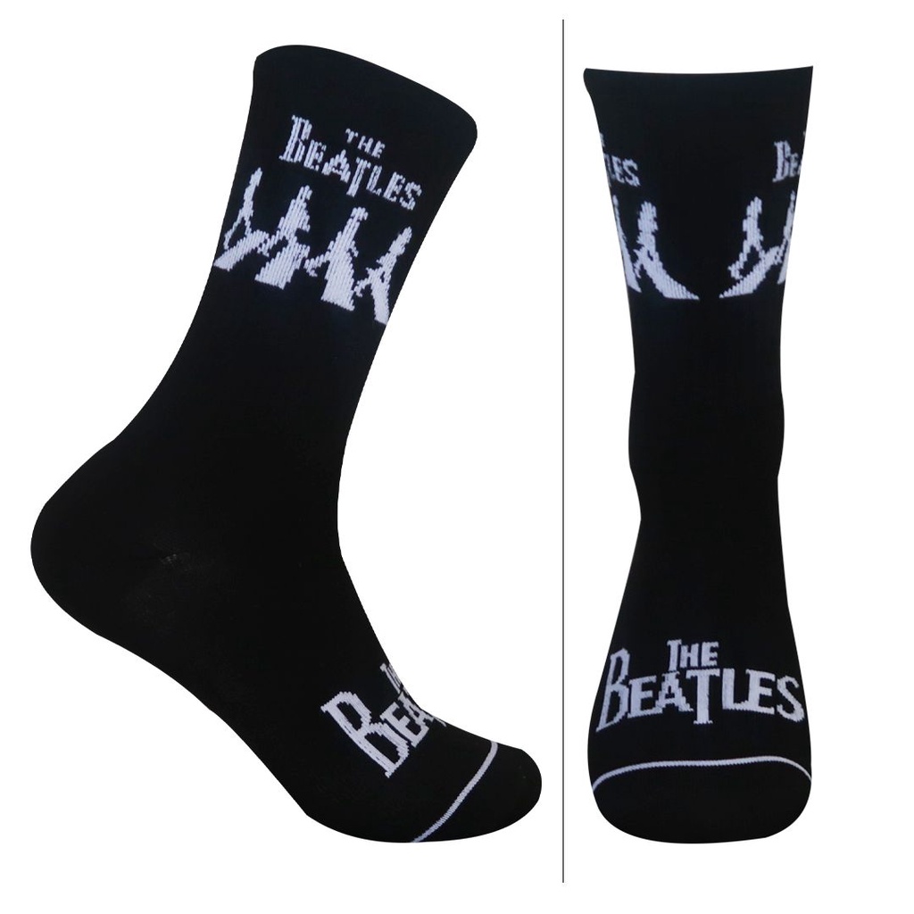 Kaos Kaki Motif The Beatles On Road Hitam ( B68 )