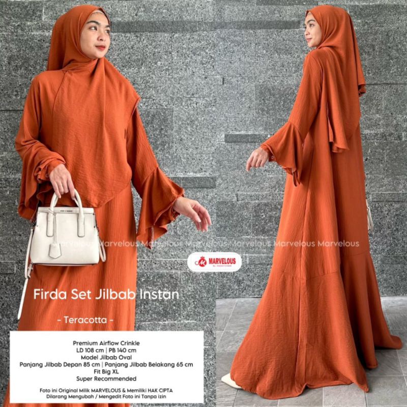 FIRDA SET jilbab instan ORI MARVELOUS | Premium Airflow Crinkle