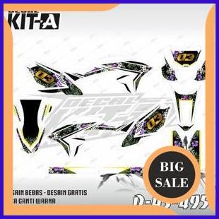 Decal KLX 150 BF MOTIF FLOWERS ABSTRAK D-A3-495 1M4R23 onderdil