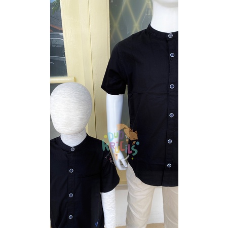 KEMKO kemeja koko Hitam polos anak dan dewasa bahan super premium by sajuak kids