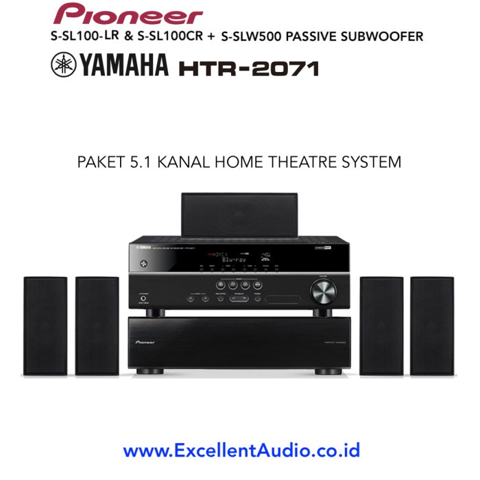 Terlaris Paket Home Theatre Lengkap 5.1 Channel Pioneer Yamaha Htr2071