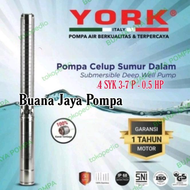 Pompa Air Satelit York - 4 Syk 3 - 7P - 0.5 Hp 1.1Kw-Submersible Pump.
