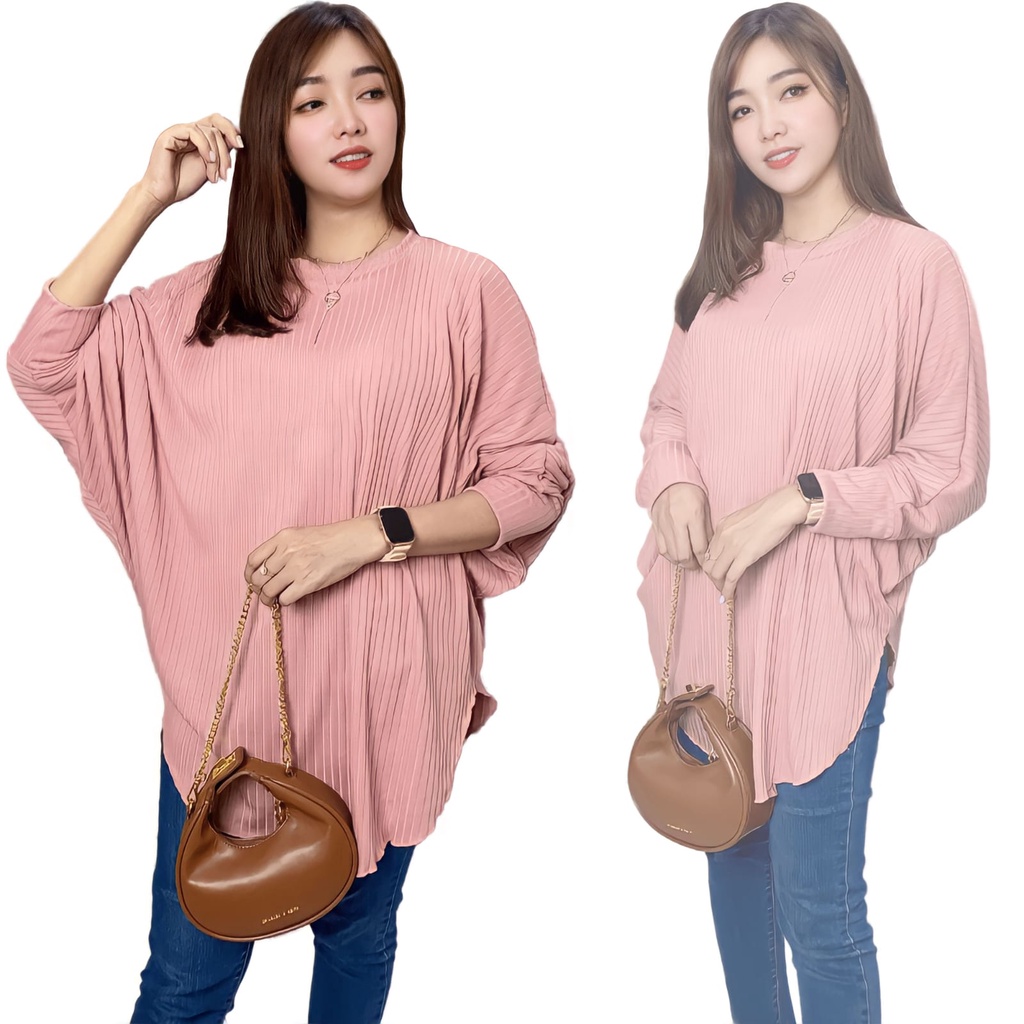 BAJU ATASAN WANITA BLUS BATWING KAOS KNIT JUMBO HIJAB FRIENDLY BETTY