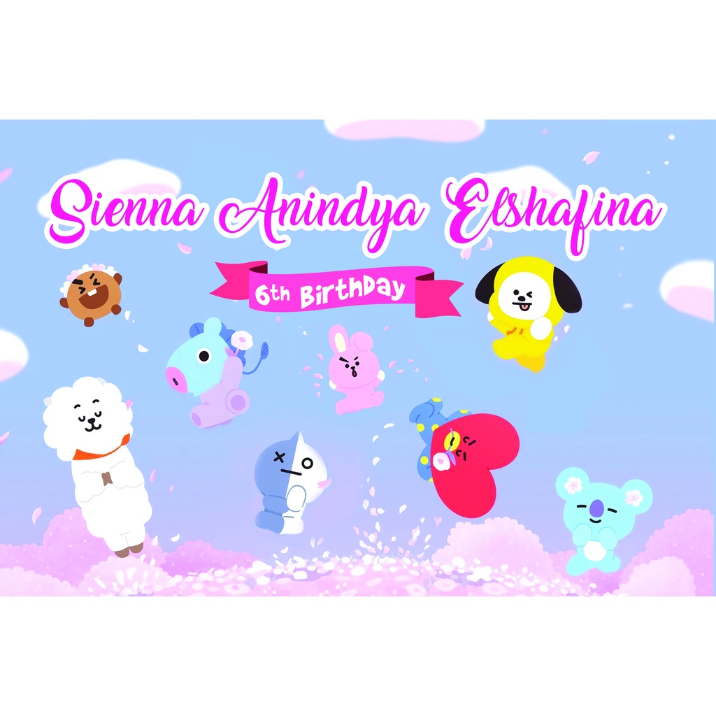 Banner BTS 21 Ulang Tahun/Spanduk BTS 21 Ulang Tahun/Backdroop