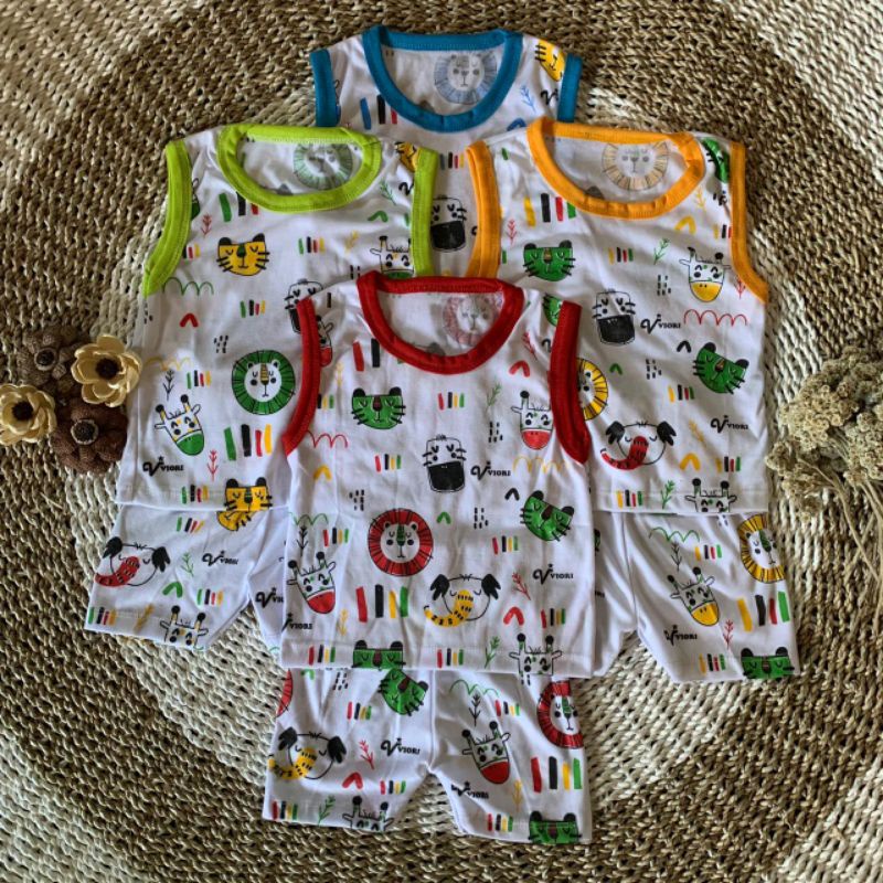 Setelan Baju Bayi Lengan Kutung DAYAK usia 3-12 Bulan