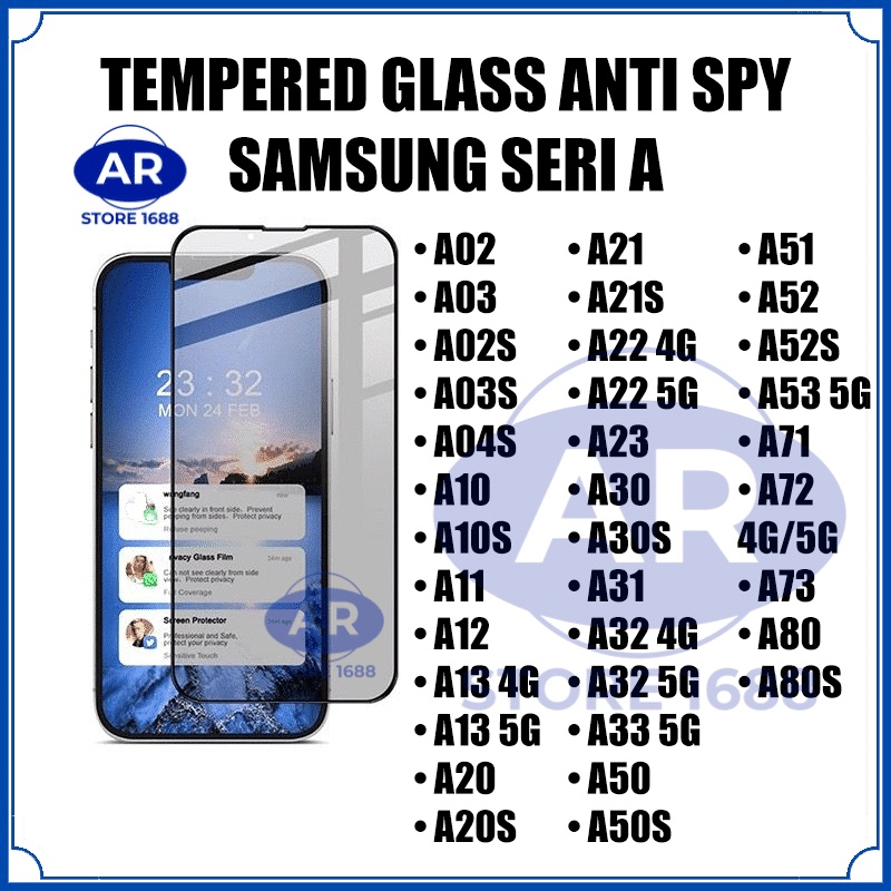 TEMPERED GLASS CERAMIC SPY ANTIGORES KACA KOMPATIBEL SAMSUNG A01 CORE/A2 CORE/A3 LAMA/A32016/A3 2017/A03 CORE/A5 2016/A6 2018/A6+ 3018/A5 2017/A7 2016/A7 2018/A7 2017/A8 STAR/A8 2018/A8+ 2018/A9 2018