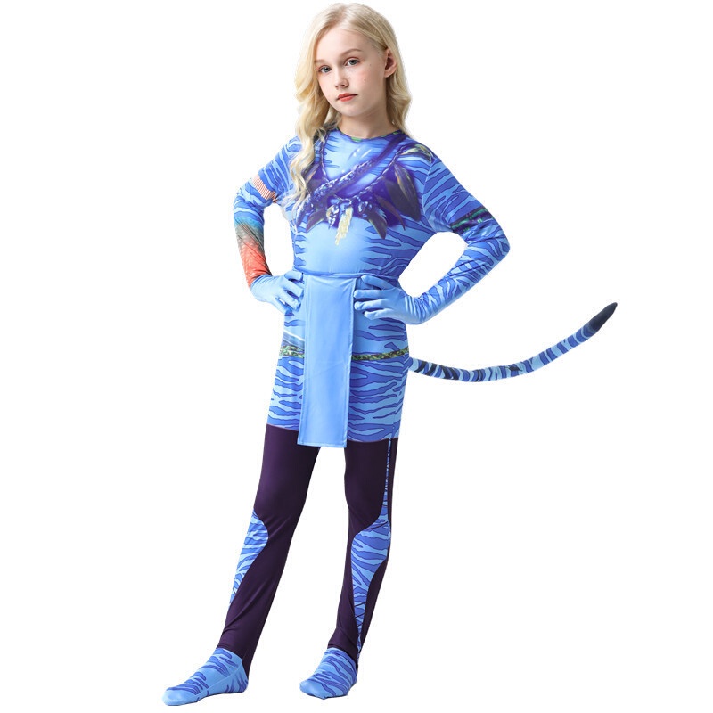 Avatar 2 Cospaly Bodysuit Costumes anak Laki-laki Cosplay Hot Movie Avatar2 Costume Suit Halloween Costume Anime Clothes