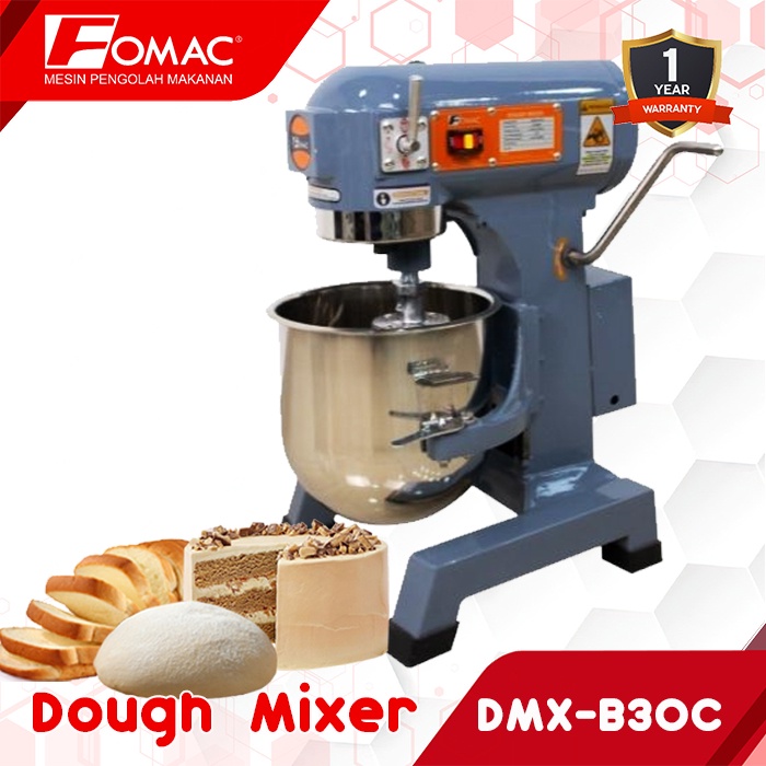 FOMAC Dough Mixer DMX-B30C Mesin Pengaduk Pencampur Adonan Roti Cake Kue Kering 3 In 1 Multifungctio