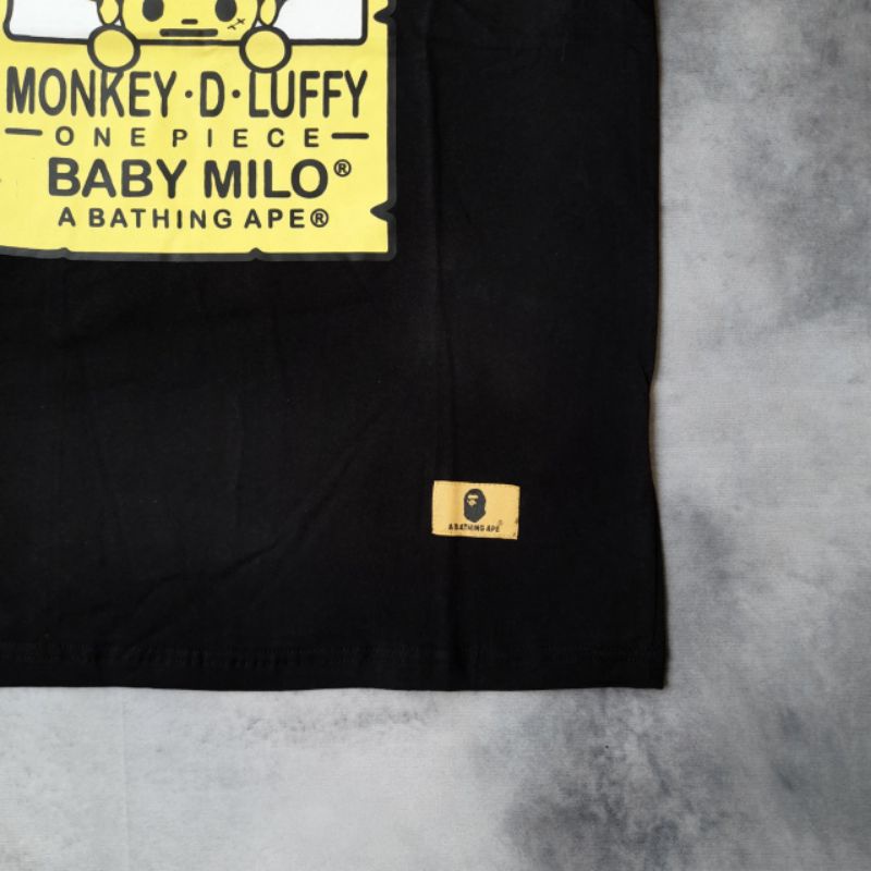 KAOS T-SHIRT BAPE BABY MILO WANTED HITAM AUTHENTIC FULLTAG &amp; LEBEL