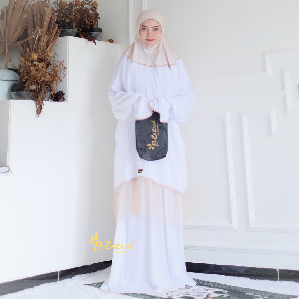 New Mukenah Potongan Berlengan Dewasa HABIBAH Mix Renda Tile By.Elzaze