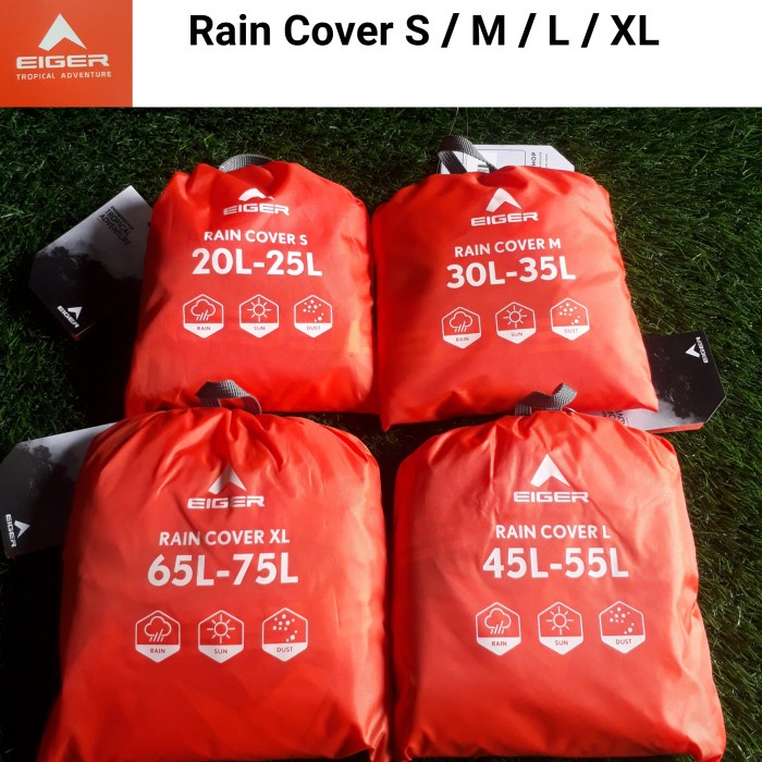 Terlaris Raincover Eiger Coverbag 20-25L/30-35L/45-55L/65-75L Rain Cover Daypack- Carrier