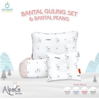 *NEW* Omiland Bantal Guling Bayi Set + Bantal Peang Bahan Premium - Sloth / Alpaca / Panda Series