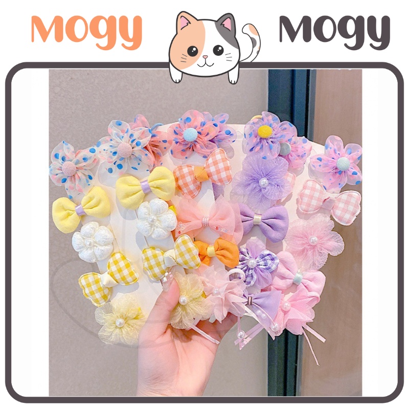 MOGYMOGY ACC174 10 Pcs Set Jepit Rambut Anak Motif Bunga Pita Gaya