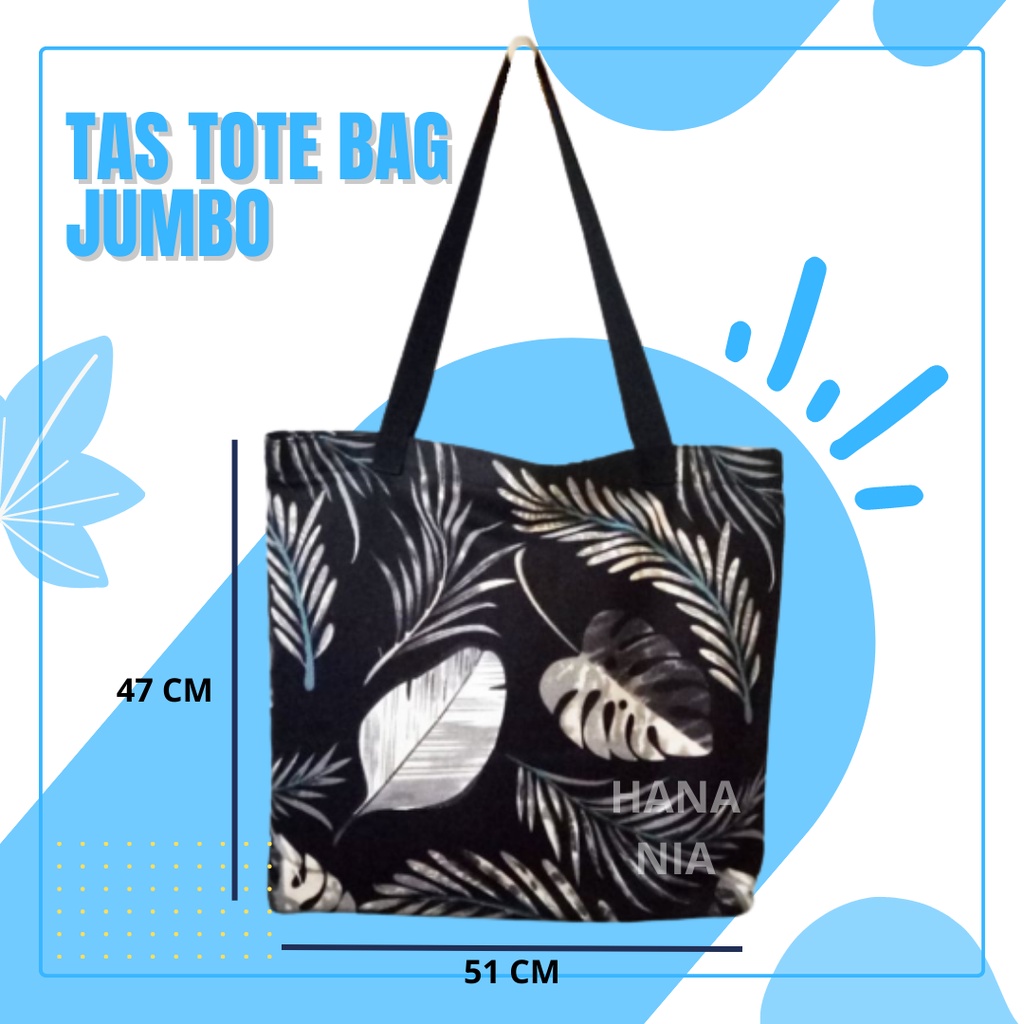 Tote bag kanvas resleting / Tas belanja jumbo tebal