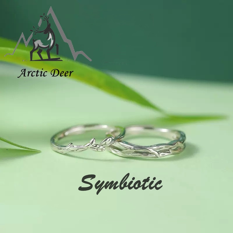 Cincin couple Sterling silver S925-symbiotic cincin Pasangan cincin fashion  perak asli S925 Original Arctic Deer