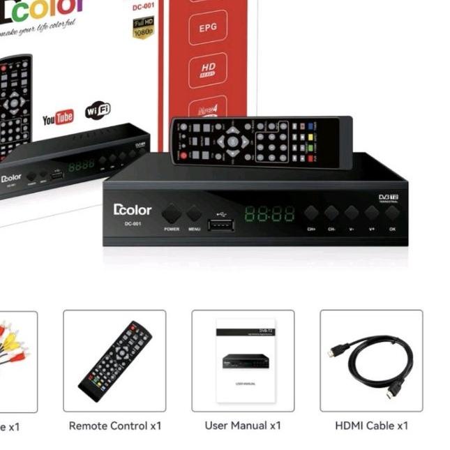 ☇ STB Set Top Box Tv Tabung Tivi Digital Digital Set Top Box HD / STB Dcolor / Vision Siaran DVB T2 