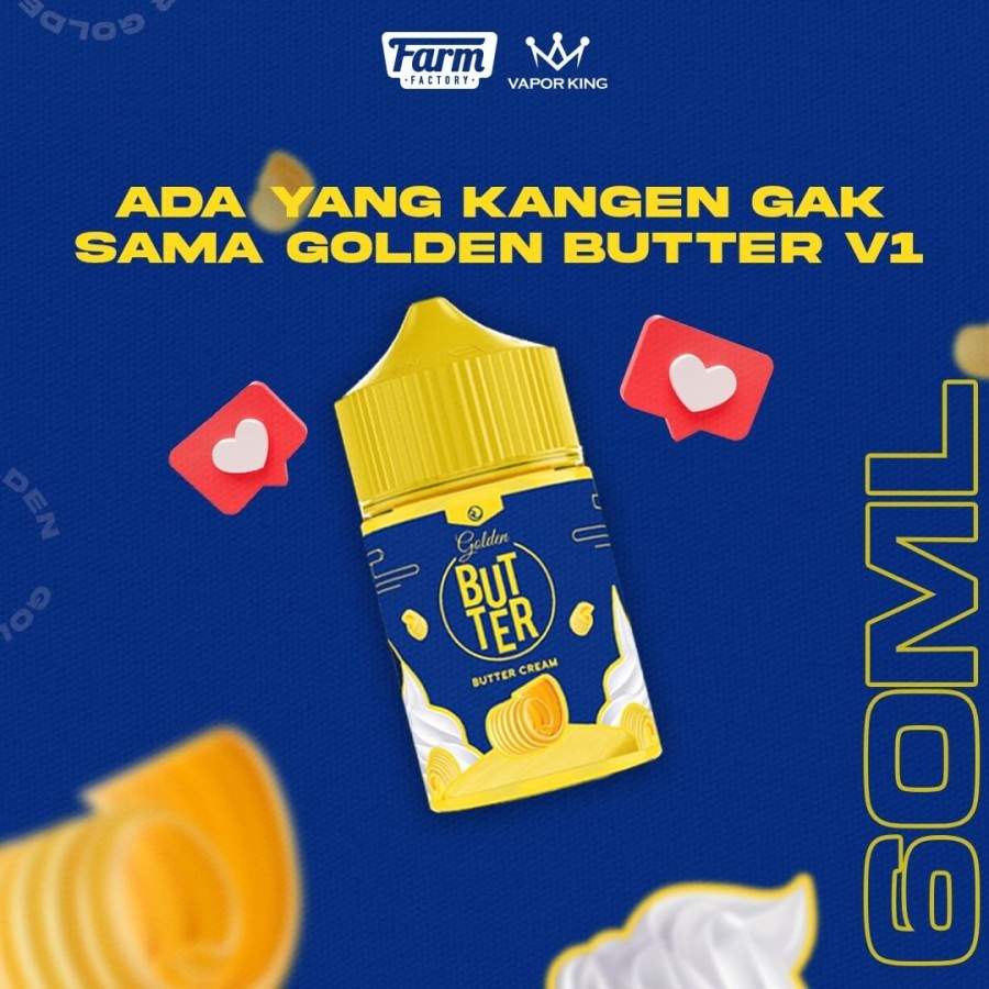 NEW CUKAI 2023 Liquid Vape Golden Butter Cream 3MG 60ML By Farm Factory X Vapor King