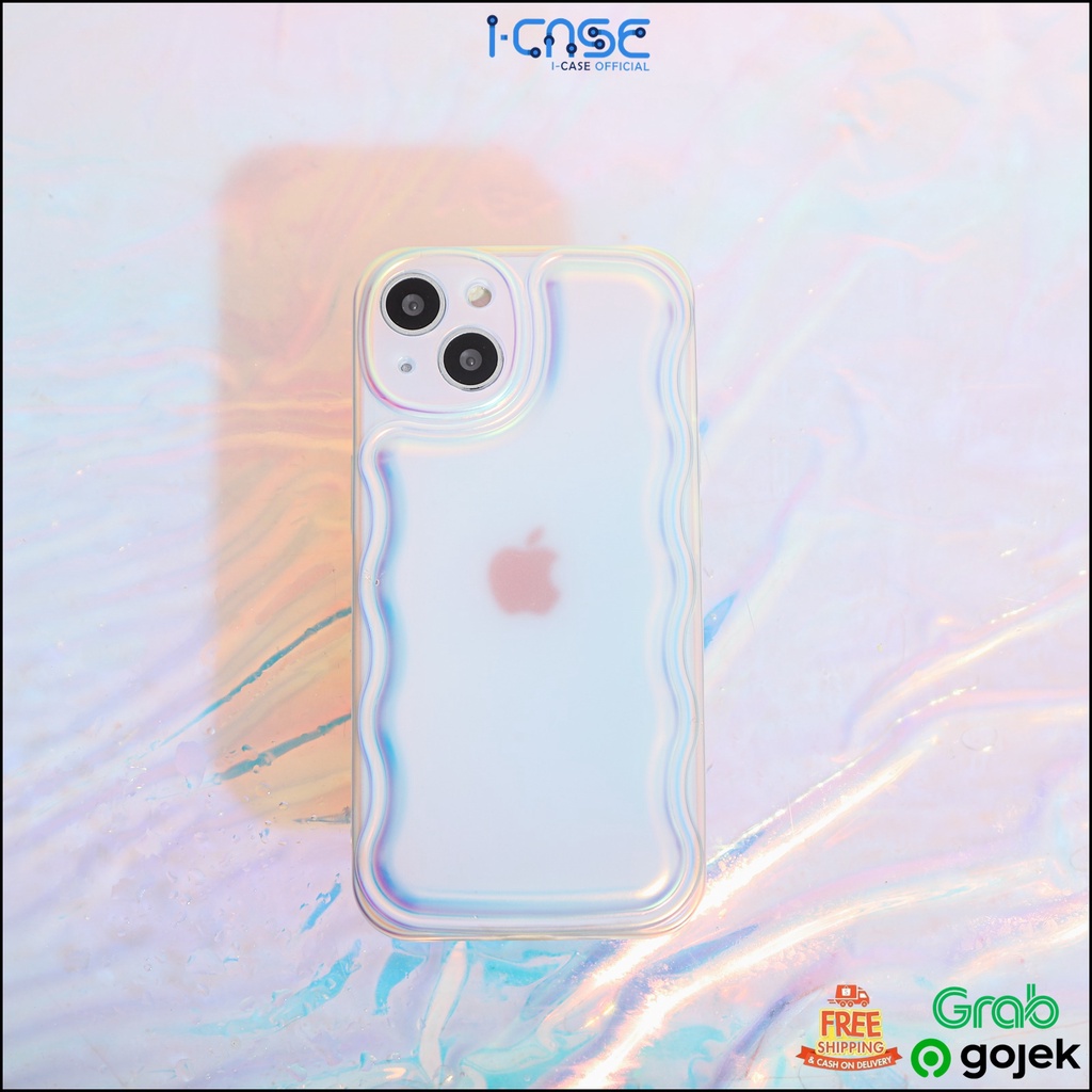 Softcase Wavy Hologram Full Lenscover for iPhone 7 8 PLUS XR X XS Max / 11 Pro Max / 12 Pro Max / 13 Pro Max / 14 Plus Pro Max/15 Plus Pro Max