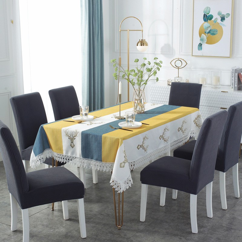 Nordic Table Cloth / Taplak Meja Makan Velvet Anti Panas Renda Tebal - Nordic SET