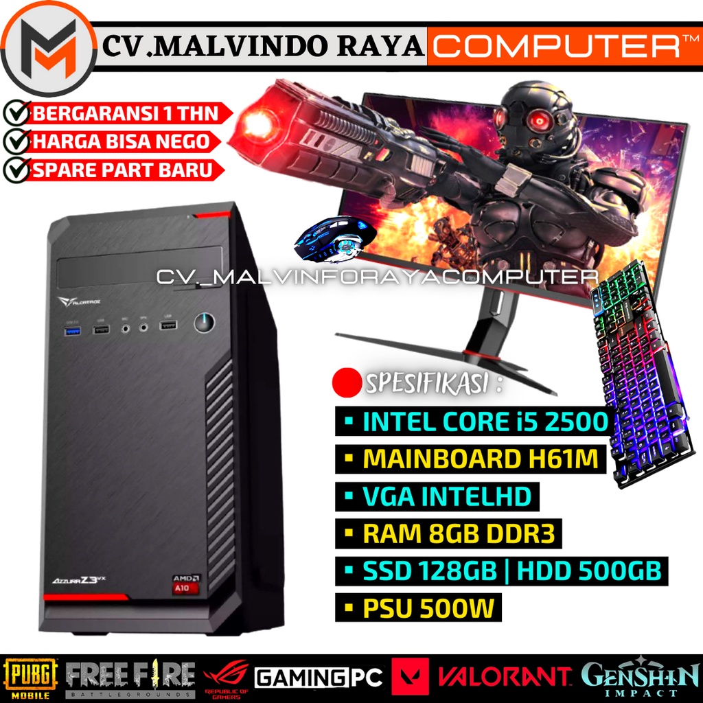 PC KANTOR FULLSET SIAP PAKAI RAM 8GB SSD 120GB SSD 500GB MONITOR LG 19 SIAP PAKAI ADMIN PERKANTORAN