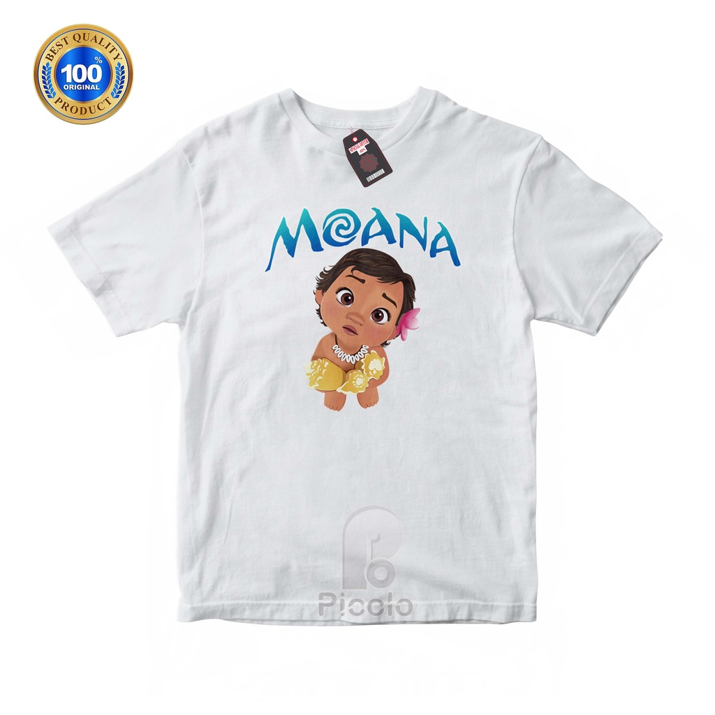 (FREE NAMA) BAJU KAOS  ATASAN ANAK MOTIF KARAKTER DISNEY MOANA Bahan COTTUN