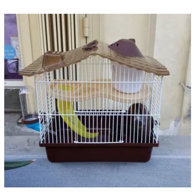 Kandang Hamster HM 05 Marmut Tempat Mainan Makan Minum Rumah Kincir