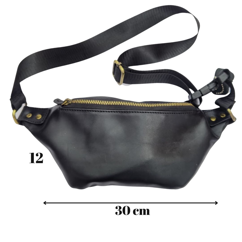 tas kulit asli pria waistbag pinggang tipe Men in black