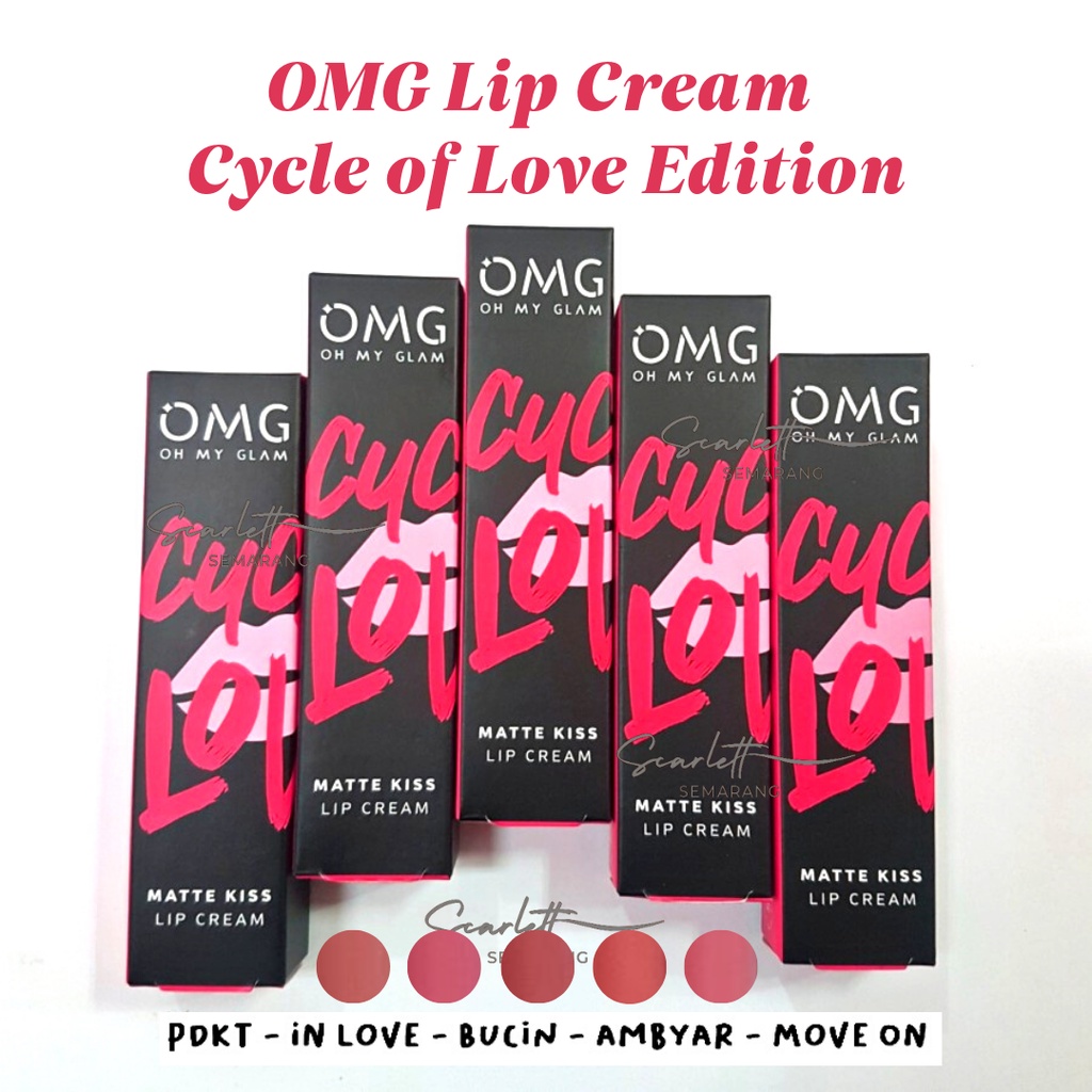 NEW ! OMG Oh My Glam Matte Kiss Lip Cream Socialite |  Cofee | Cycle Of Love Edition