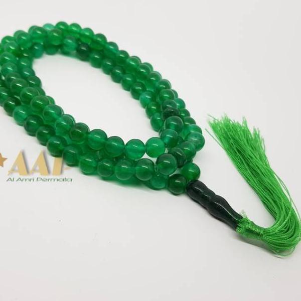 MALL Tasbih Batu Giok Hijau Asli 99 Butir Original Stone / Tasbih Giok Hijau gas 