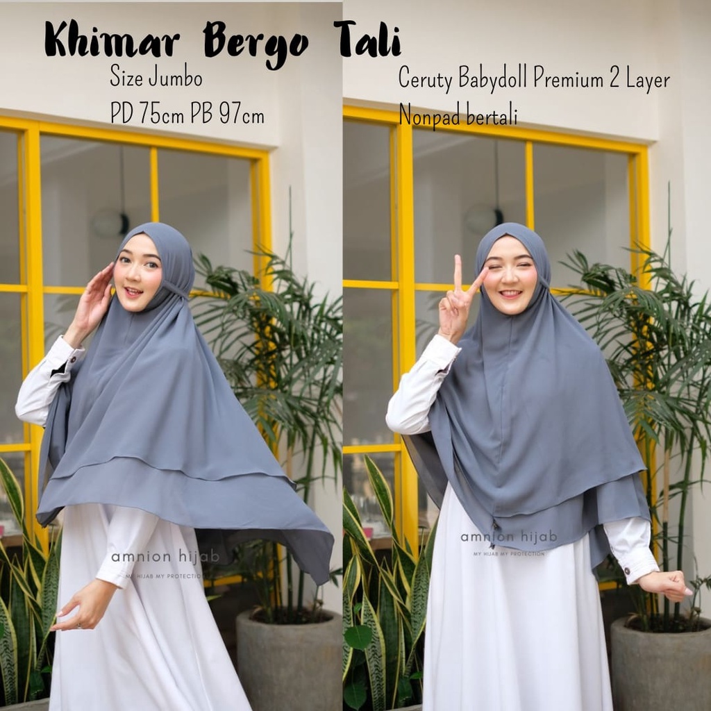 Khimar Jenab Bergo Tali Ceruty Premium