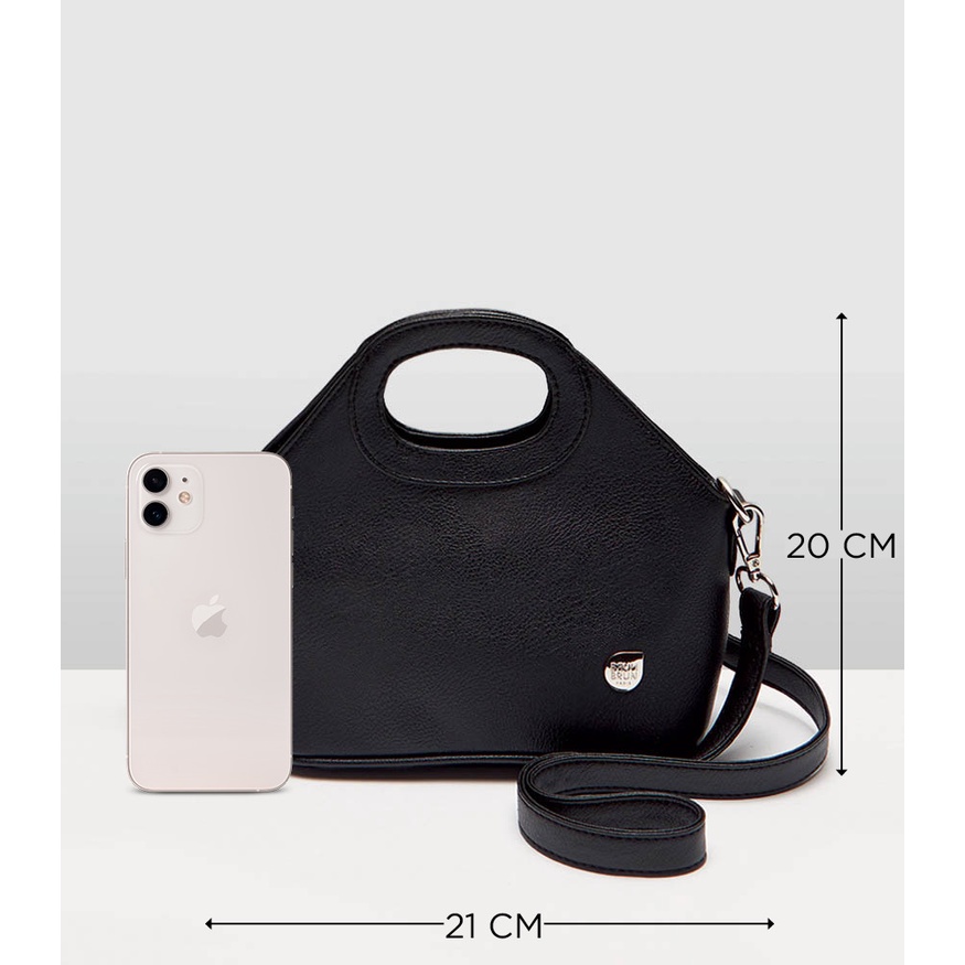 TAS SELEMPANG WANITA  BRUNBRUN PARIS  DE PLAT MINI TOTE BLACK  BT8380B5  TAS VIRAL PROMO
