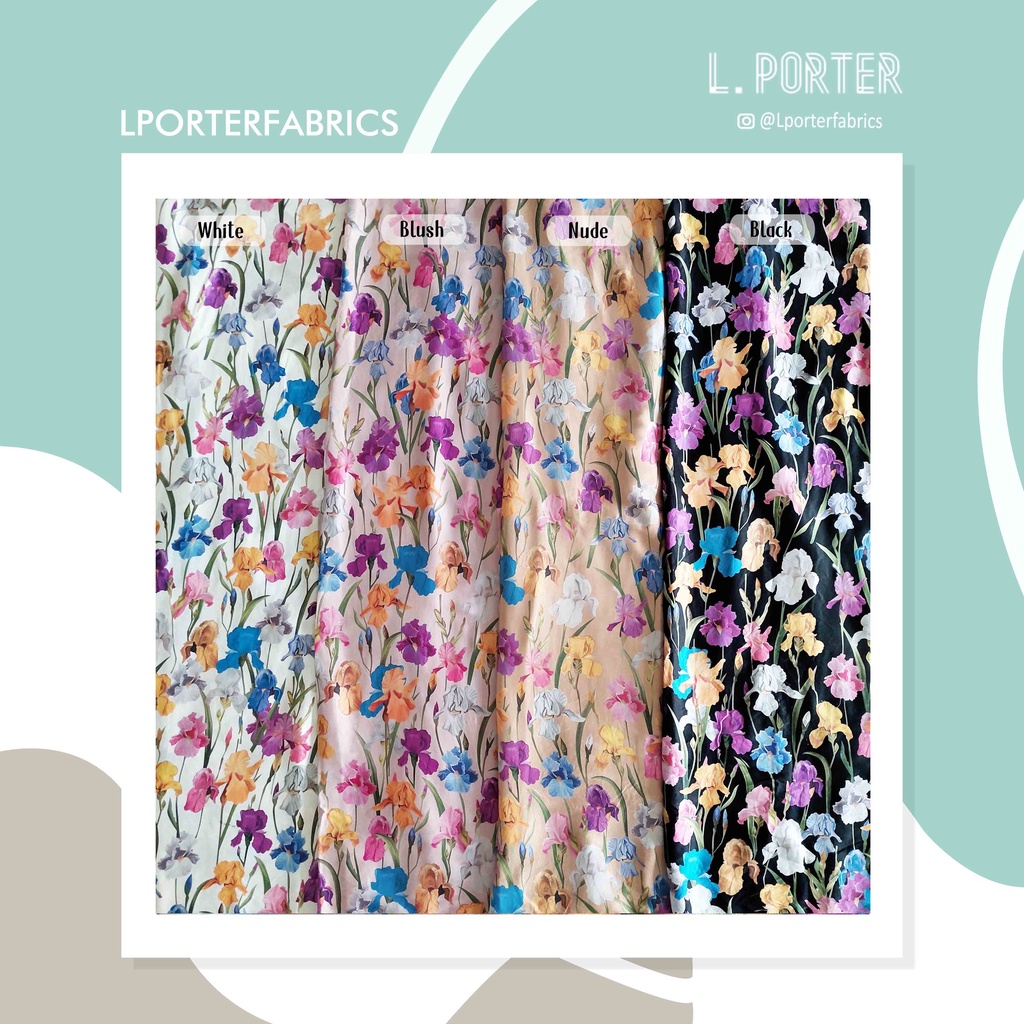 Kain Motif Iris/kain Tencel sateen/Natural Fabrics/kain adem/kain print solo/print murah solo/kain m