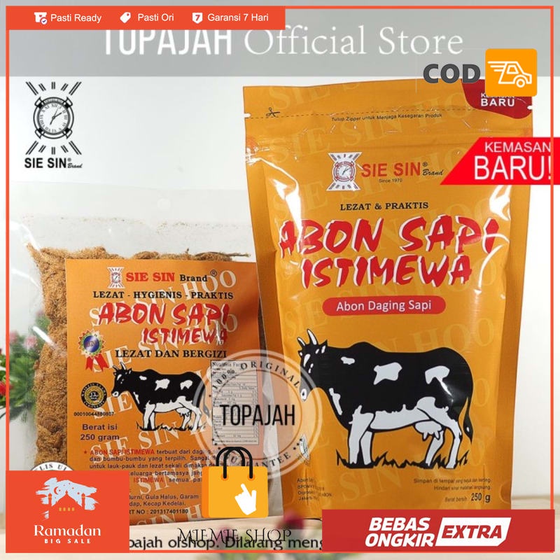 

Abon sapi spesial polos/bawang “SIE SIN” 250gr HALAL - abon polos