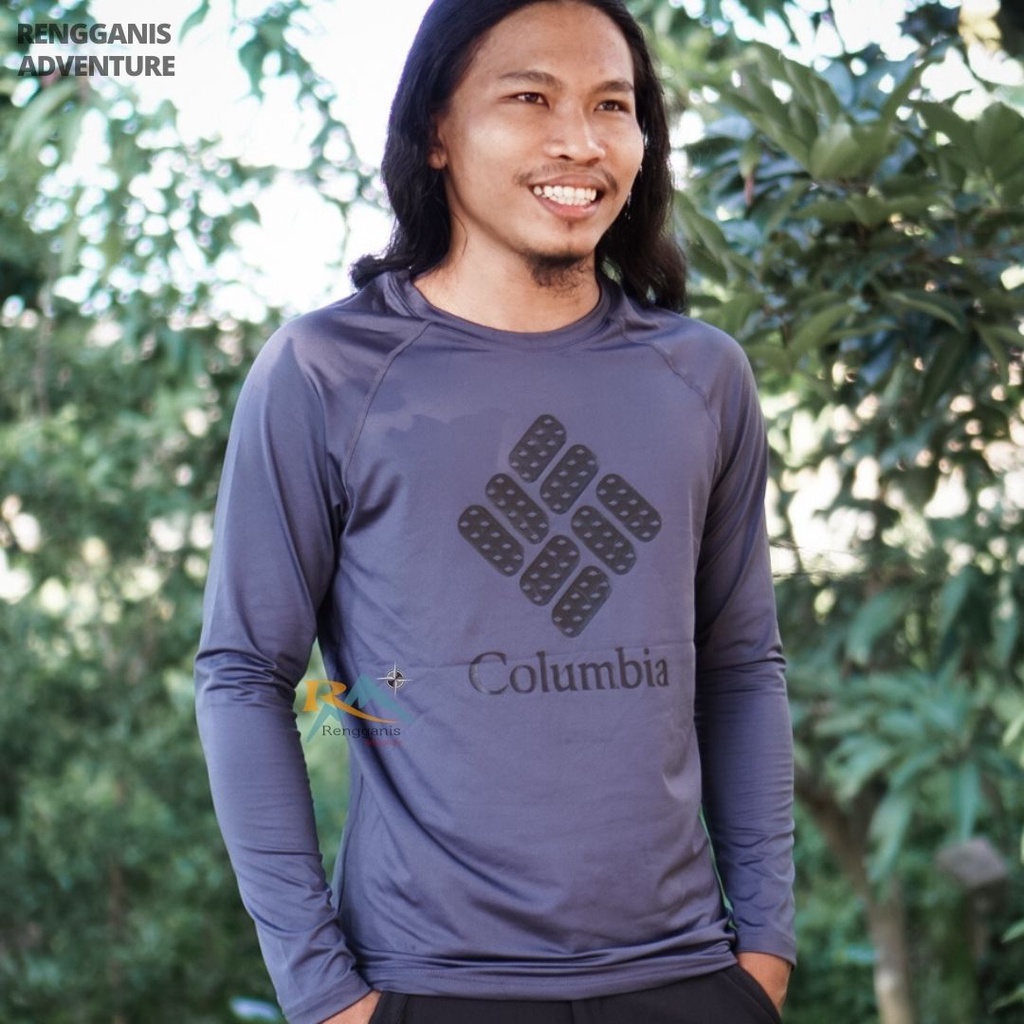 BASELAYER COLUMBIA BAJU OLAHRAGA QUICDRY MANSET OUTDOOR HIKING RUNNING GUNUNG