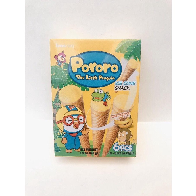 

Basraq Pororo The Little Penguin Ice Cone Snack 54g Banana Flavor