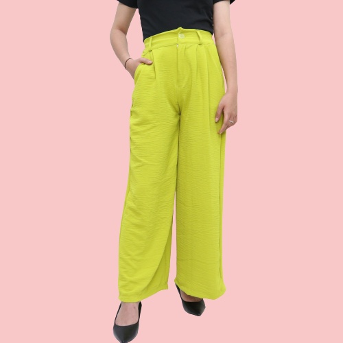 Celana Kulot Crinkle Highwaist Wanita Loose Cullote Pants Premium